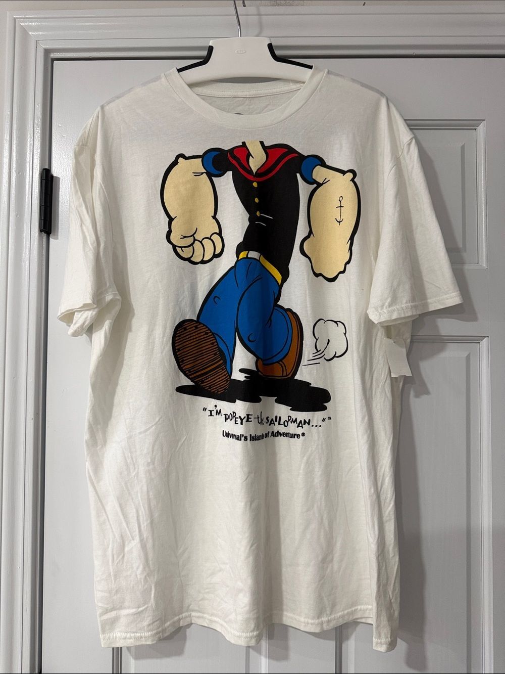 Vintage Universal Studio 90s Popeye T Shirt White Men's X-Large 100% Cotton